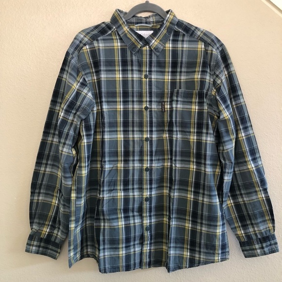 Columbia Sportswear Men’s Multi Plaid Buttons Down Long Sleeves Shirt Size L - Picture 1 of 13